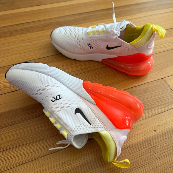 Nike Air Max 270 trainers - white, yellow, and orange, size 8.5, gently worn - Picture 8 of 8